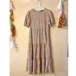 Cheetah Print Ruffle Dress by PRETTYGARDEN